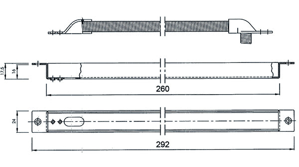 Kabelübergang verdeckt 260mm