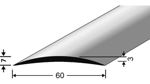 Hohlflachschienen silber 60mm Länge 5000
