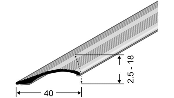 Ausgleichsprofil selbstkl. 40x2.5-18mm