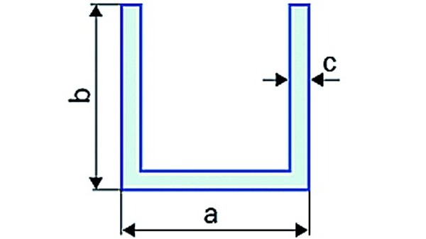 U-Profile Alu 20/15/2mm Länge 6000mm
