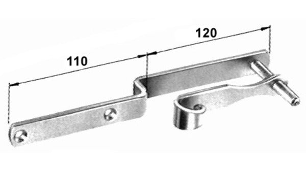 Jalousie-Vorreiber, gekröpft verzinkt, L