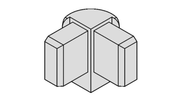 Eckverbindung EV80, Kunststoff grau