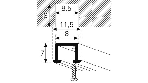 Vorhangschienen PICCOLO Alu, F1 = silber