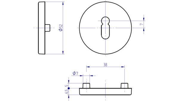 Schlüsselrosette BB MEGA Druckg.verchr.p