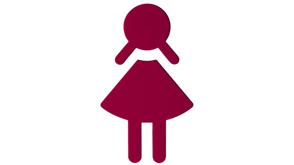 WC-Symbol Damen Hewi rubinrot