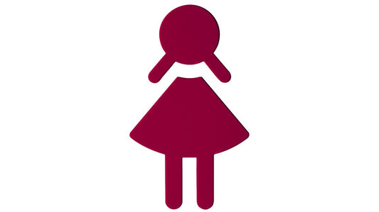 WC-Symbol Damen Hewi rubinrot