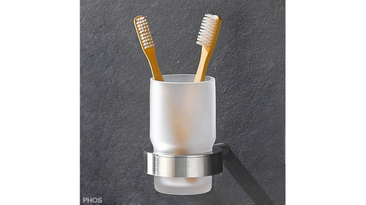 Satiniertes Zahnputzglas