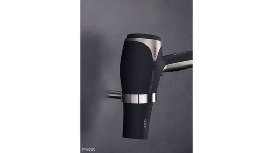 Haartrocknerhalter mit Edelstahlring