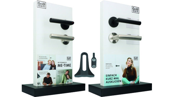 Tischaufsteller mit Griffwerk smart2lock