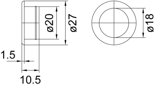 Drückerführung MEGA 18 mm 34.045