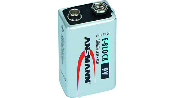Blockbatterie Lithium, 9 Volt