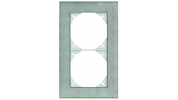 Abdeckrahmen, EDIZIOdue, 2x1, Inox