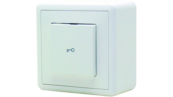 Auslösetaster, weiss mit Schlüsselsymbol