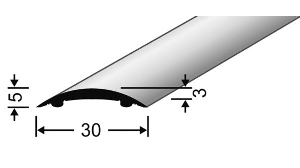 Hohlflachschienen, 30 x 5,0 mm Aluminium