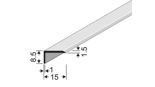 Winkelabdeckprofil ungelocht 15x8.5 2.7m