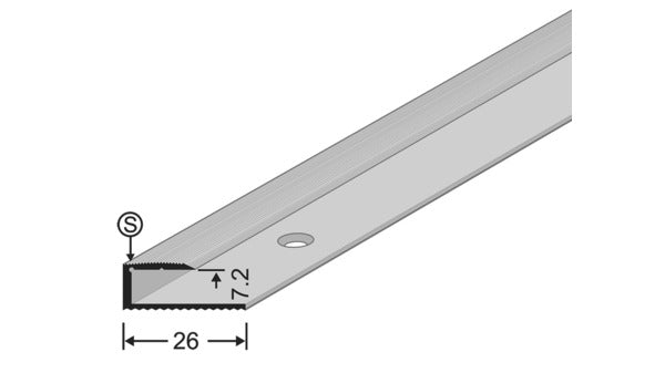 Gleitabschlussprofile gerillt 7.2mm 2.7m