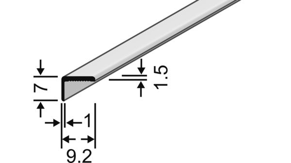 Winkelabdeckprofil ungel. 9.2 x7mm, 3m