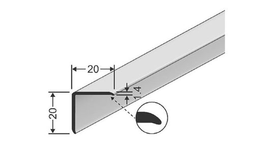 Eckschutzwinkel ungelocht 20x20, 2.5m