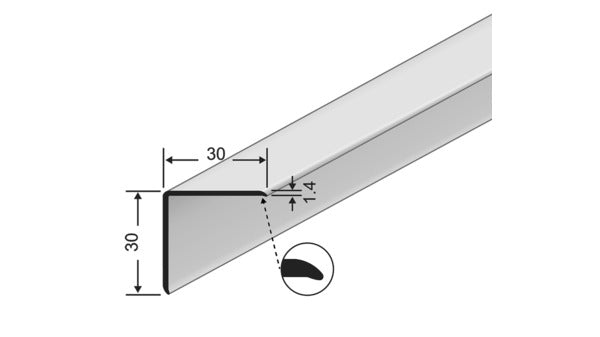 Eckschutzwinkel ungelocht 30x30, 2.5m