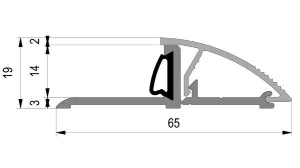 Türschwellenprofil ALUMAT mit Dichtung