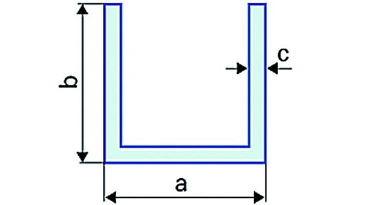U-Profile, 30/30/3 mm Aluminium blank