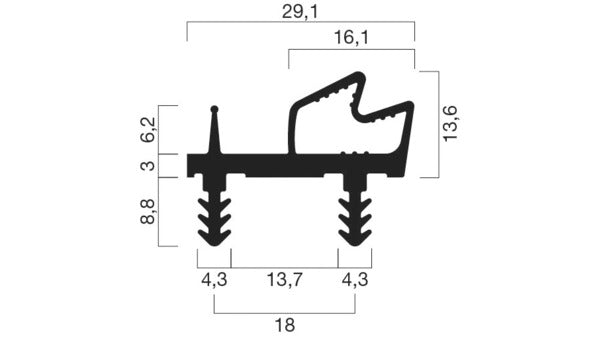 Silikon-Bodenschwellendichtung, schwarz