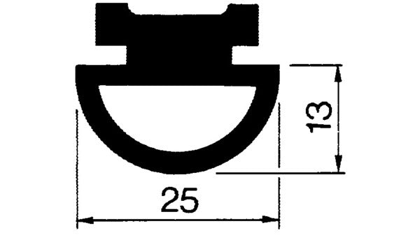 Handschutzprofile Gummi schwarz, Rollenl