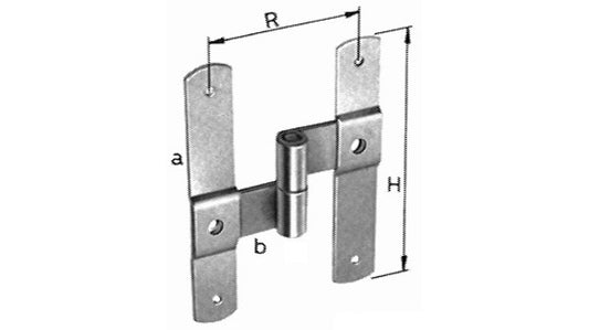 Mittelband-Scharniere, rechts schwarz, 1
