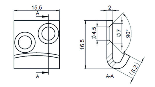 Kloben, gerade, 17x15/2,0 mm Stahl verzi