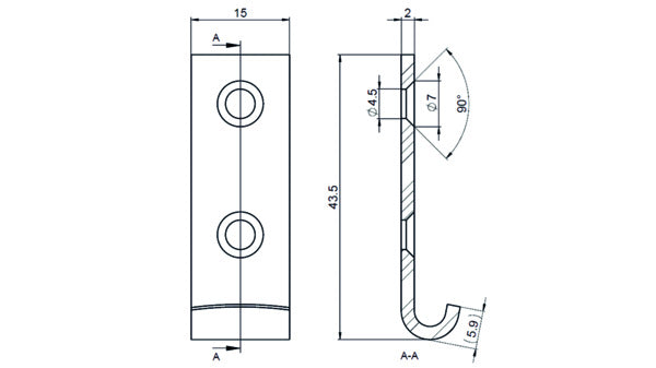 Kloben, gerade, 46x15/2,0 mm Stahl verzi
