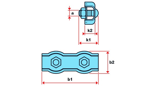 Drahtseilklemmen, verzinkt für Seil-ø 6