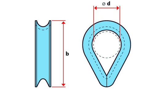 Kauschen, Edelstahl für Seil-ø 2mm