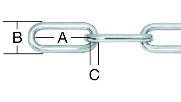 C-Gliederketten, Dicke 5,0 mm Stahl verz