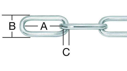 C-Gliederketten, Dicke 5,0 mm Stahl verz