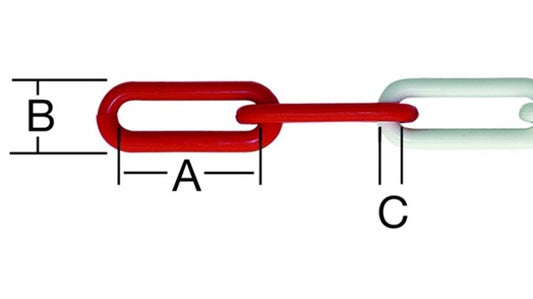 Absperrketten, Dicke 6 mm rot/weiss