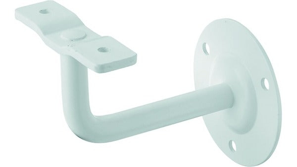 Handlaufstützen, gekröpft Stahl weiss be