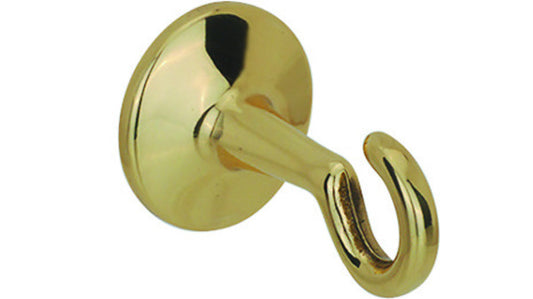 Wandhaken, mit Stockschraube Messing pol