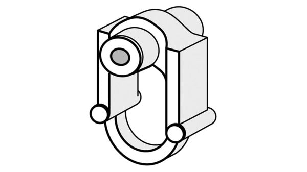 Ösenroller Kunstst. weiss mit Stahlachse