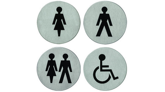 Hinweisschilder, Edelstahl DAMEN/HERREN-