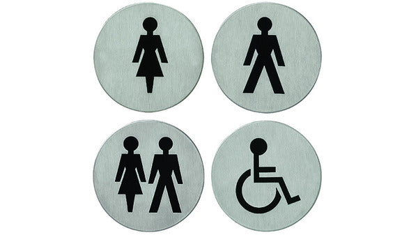 Hinweisschilder, Edelstahl HERREN - ø76m