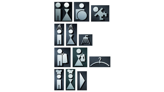 Hinweisschilder Edelstahl WC HERREN/DAME