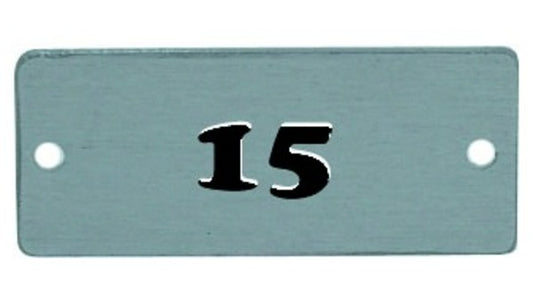 Nummernschilder, 40/25 mm Aluminium, Zah